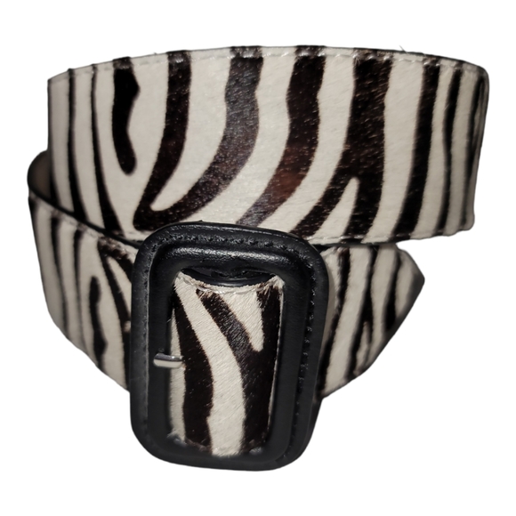Talbots Accessories - Talbots Calf Hair Leather Zebra Print Belt Medium